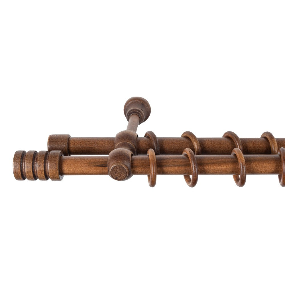 Pisa solid wood double gallery, walnut shade, 160 cm - COMPLETE KIT