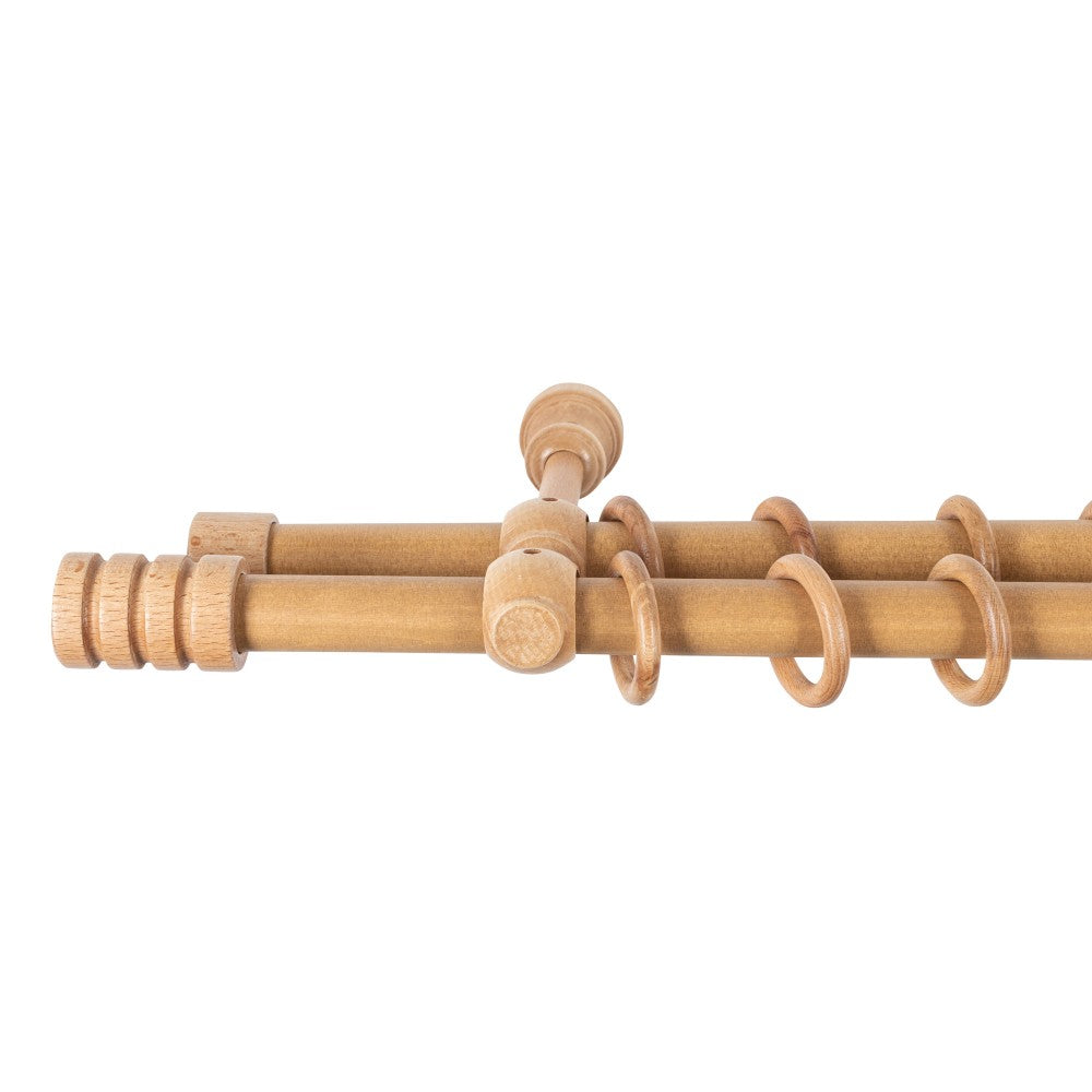 Galerie dubla lemn masiv Pisa, nuanta stejar, 360 cm - KIT COMPLET