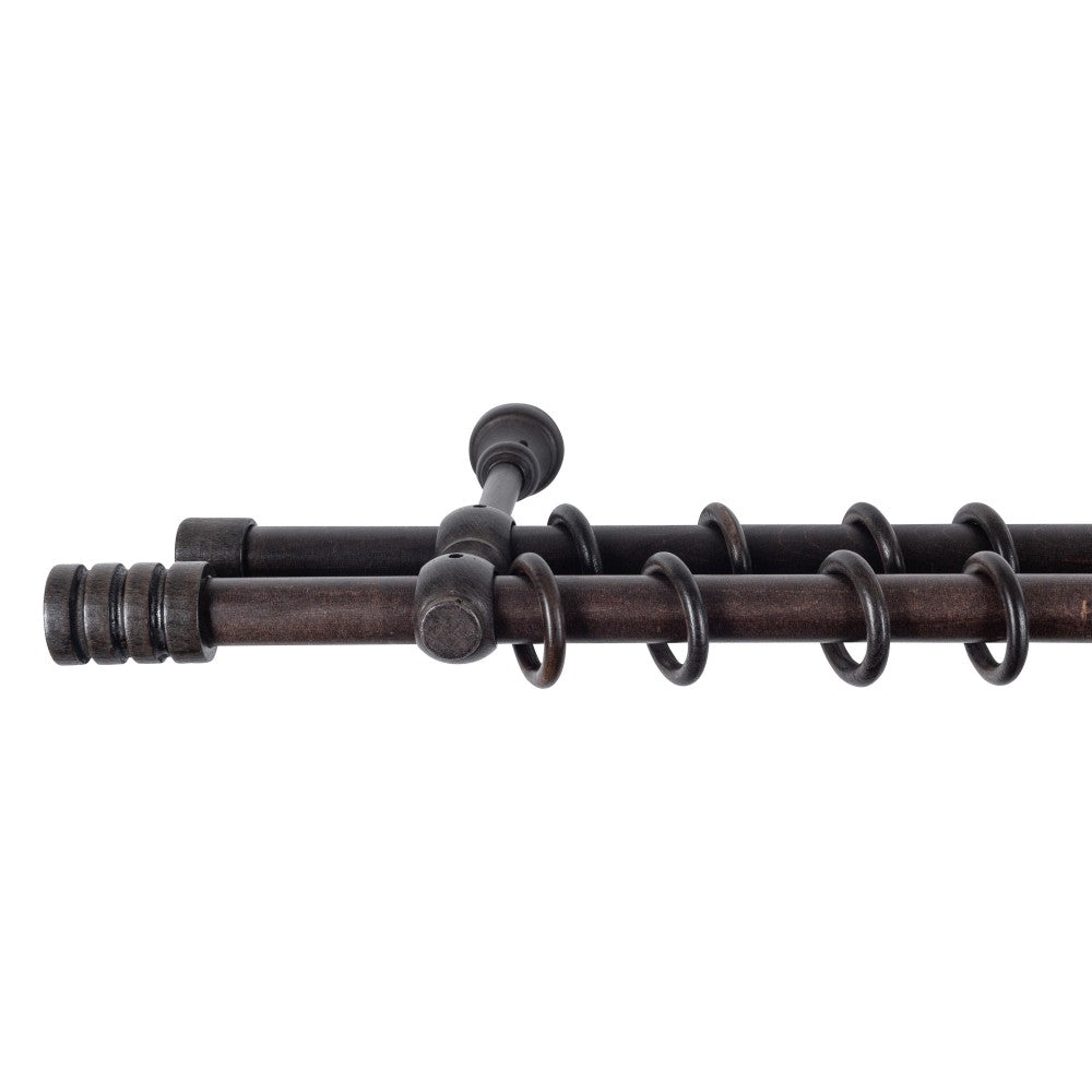 Galerie dubla lemn masiv Pisa, nuanta wenge, 140 cm - KIT COMPLET