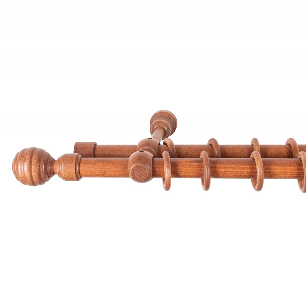 Galerie dubla lemn masiv Regal, nuanta cires, 260 cm - KIT COMPLET