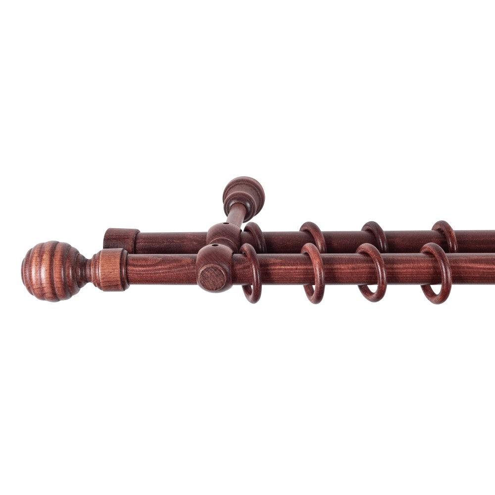 Galerie dubla lemn masiv Regal, nuanta mahon, 300 cm - KIT COMPLET