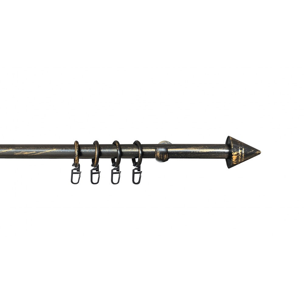 Galerie metal Como, nuanta negru auriu, 300 cm - KIT COMPLET