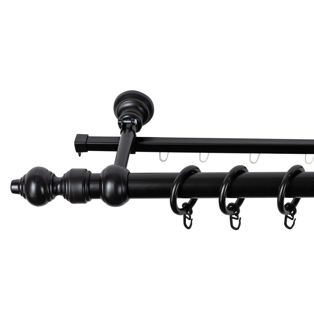 Galerie metal infoliat Filigrano, culoare negru, 300 cm - SINA U INCLUSA