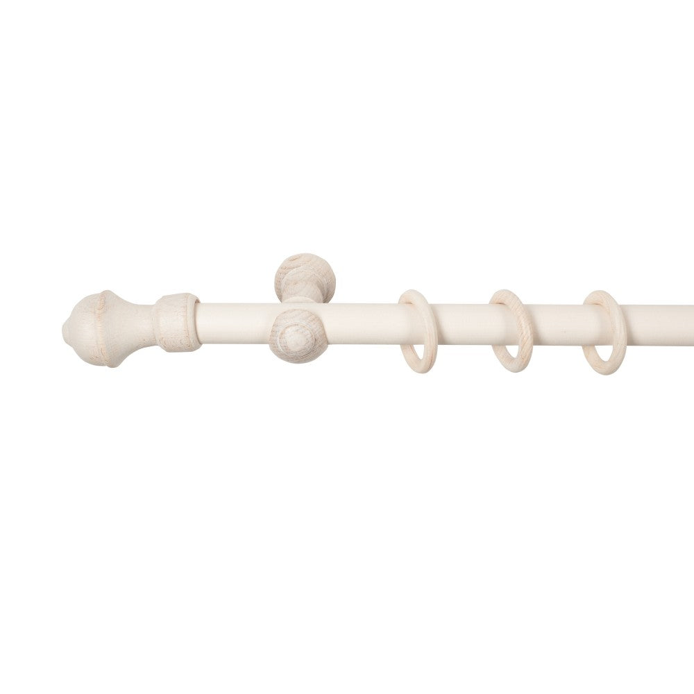 Galerie simpla lemn masiv Ares, consola clasica, nuanta alb-antic, 220 cm - KIT COMPLET