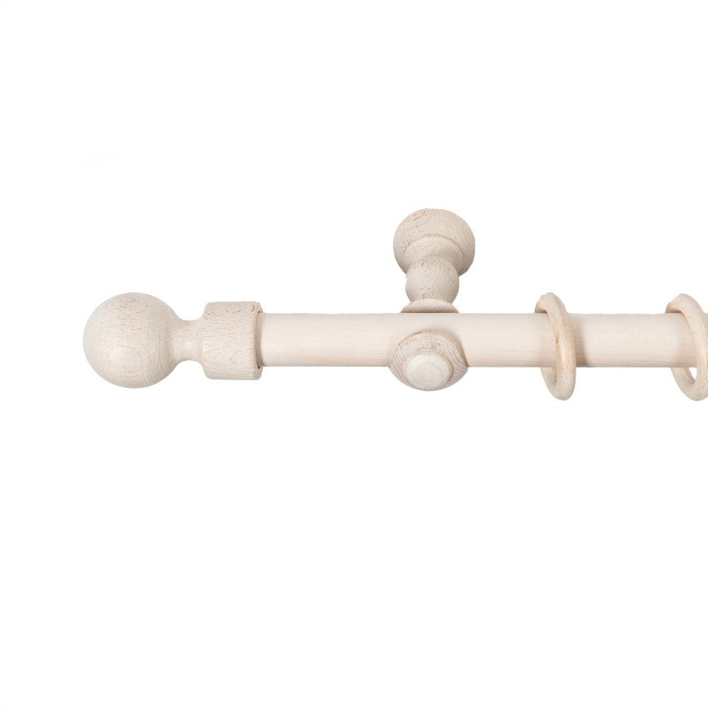 Galerie simpla lemn masiv Giro, consola clasica, nuanta alb-antic, 200 cm - KIT COMPLET