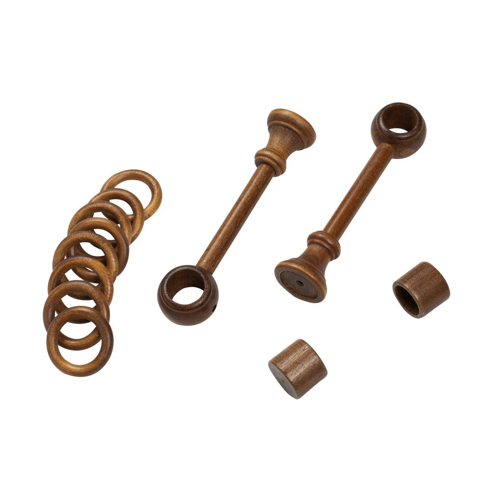 Galerie simpla lemn masiv Cafiro, consola standard, nuanta nuc, 360 cm - KIT COMPLET