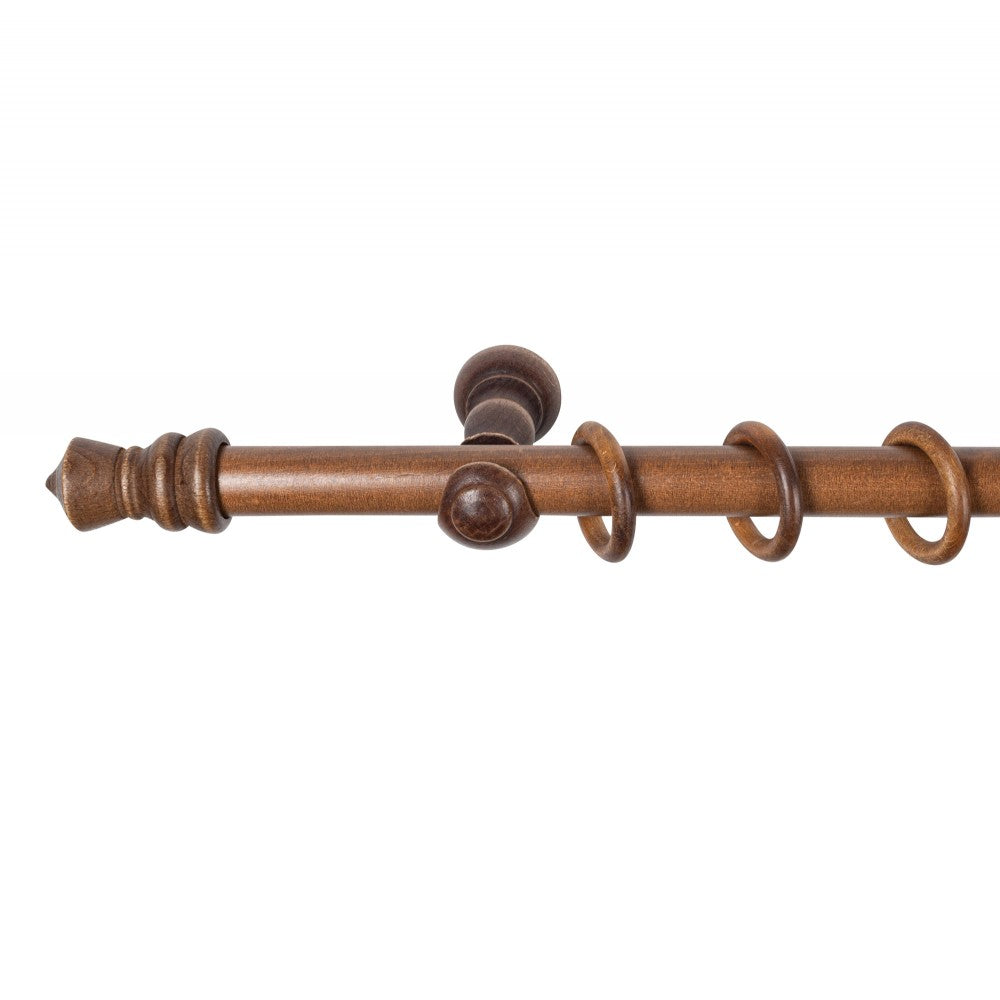 Galerie simpla lemn masiv King, consola clasica, nuanta nuc, 240 cm - KIT COMPLET