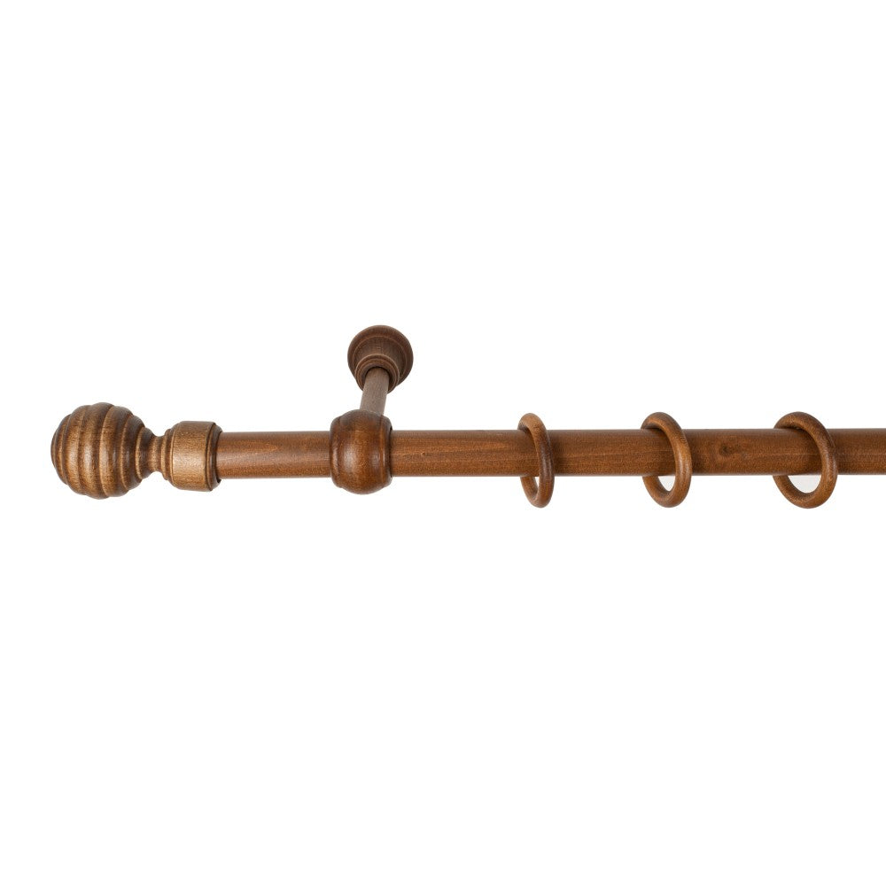 Galerie simpla lemn masiv Regal, consola standard, nuanta nuc, 260 cm - KIT COMPLET