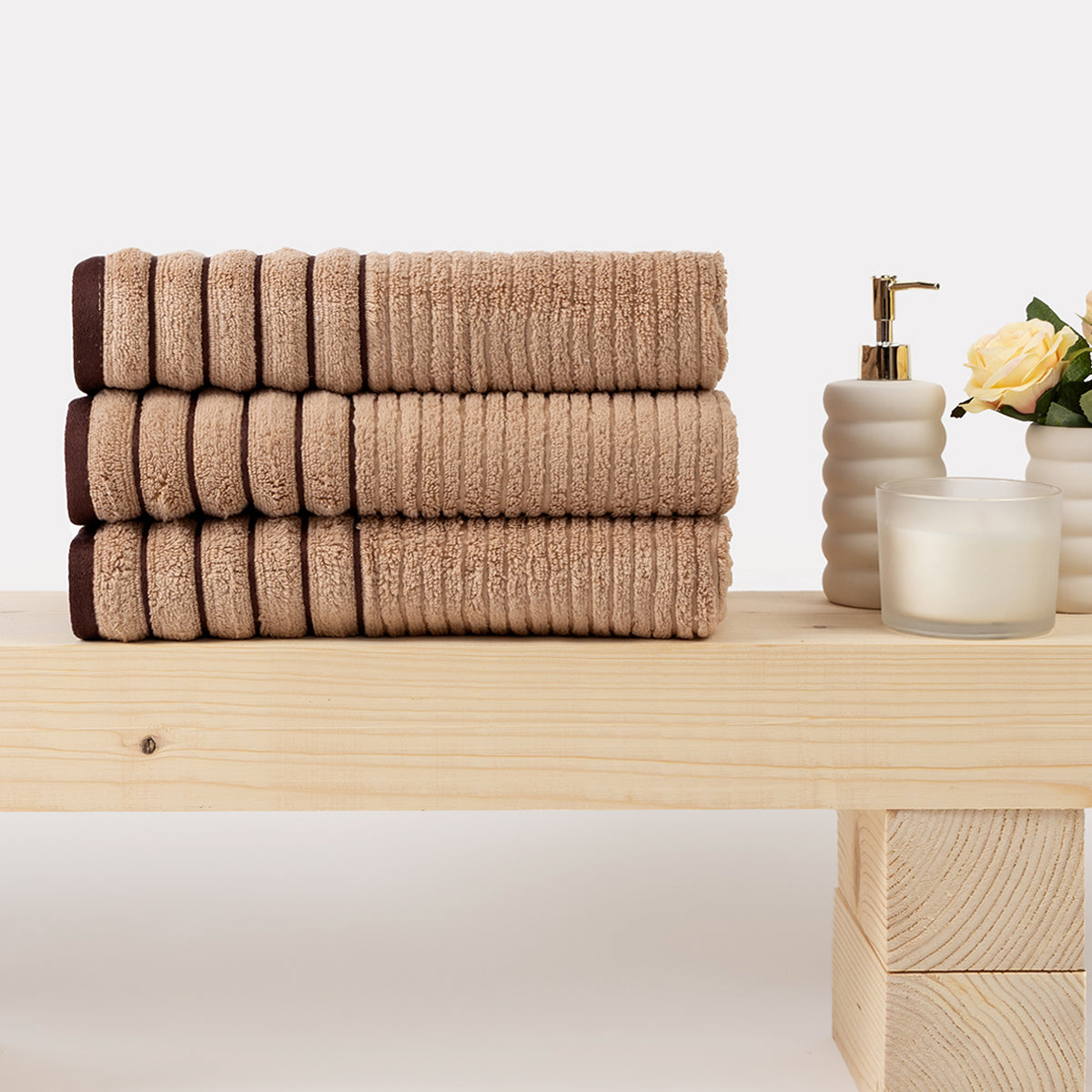 Prosop de baie calitativ HAVANA bej 30/50 cm 100% bumbac