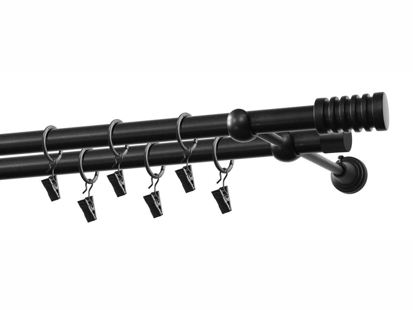 Kit galerie dublă metal Porto 19/19mm Alb 240 cm