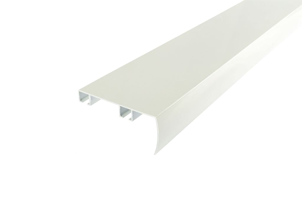 Sistem Decolino 01, șină dublă din aluminiu cu mascare turnată din fabrică, alb