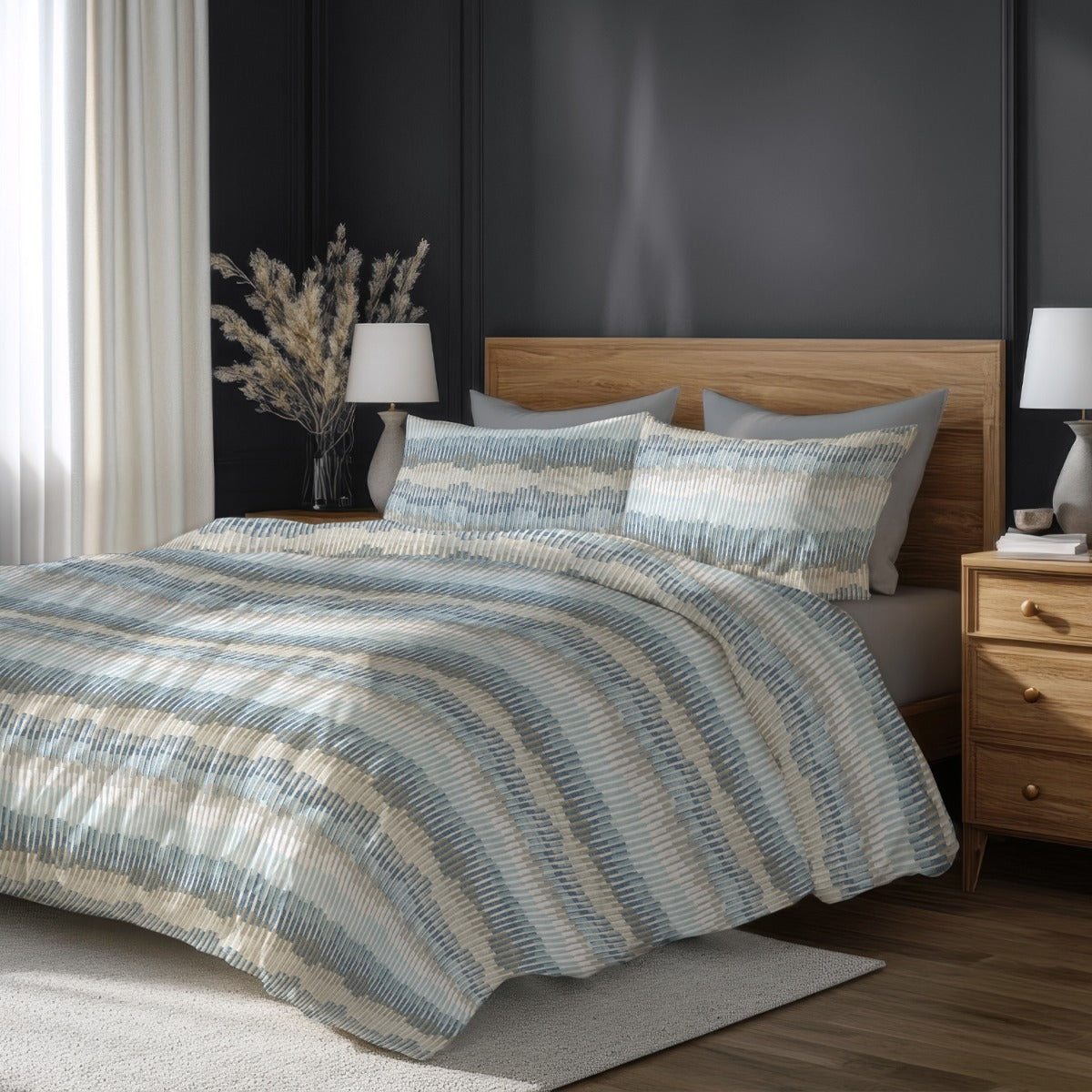 Lenjerie de pat fara cearsaf de pat KALEIDOS 100% bumbac ranforce 3 piese