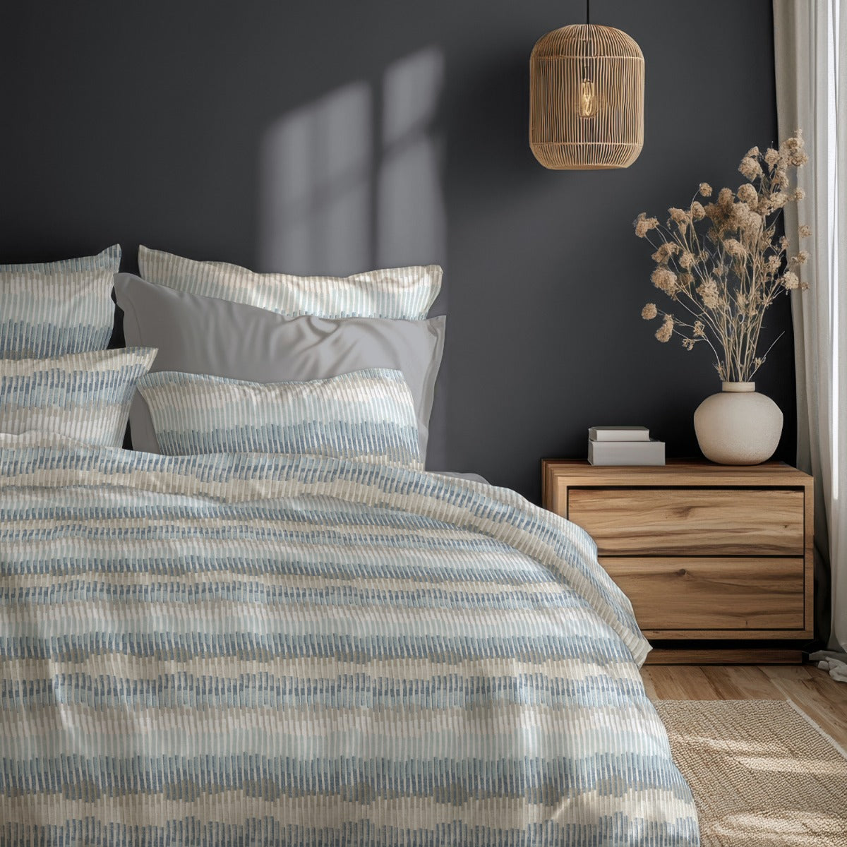 Lenjerie de pat fara cearsaf de pat KALEIDOS 100% bumbac ranforce 2 piese