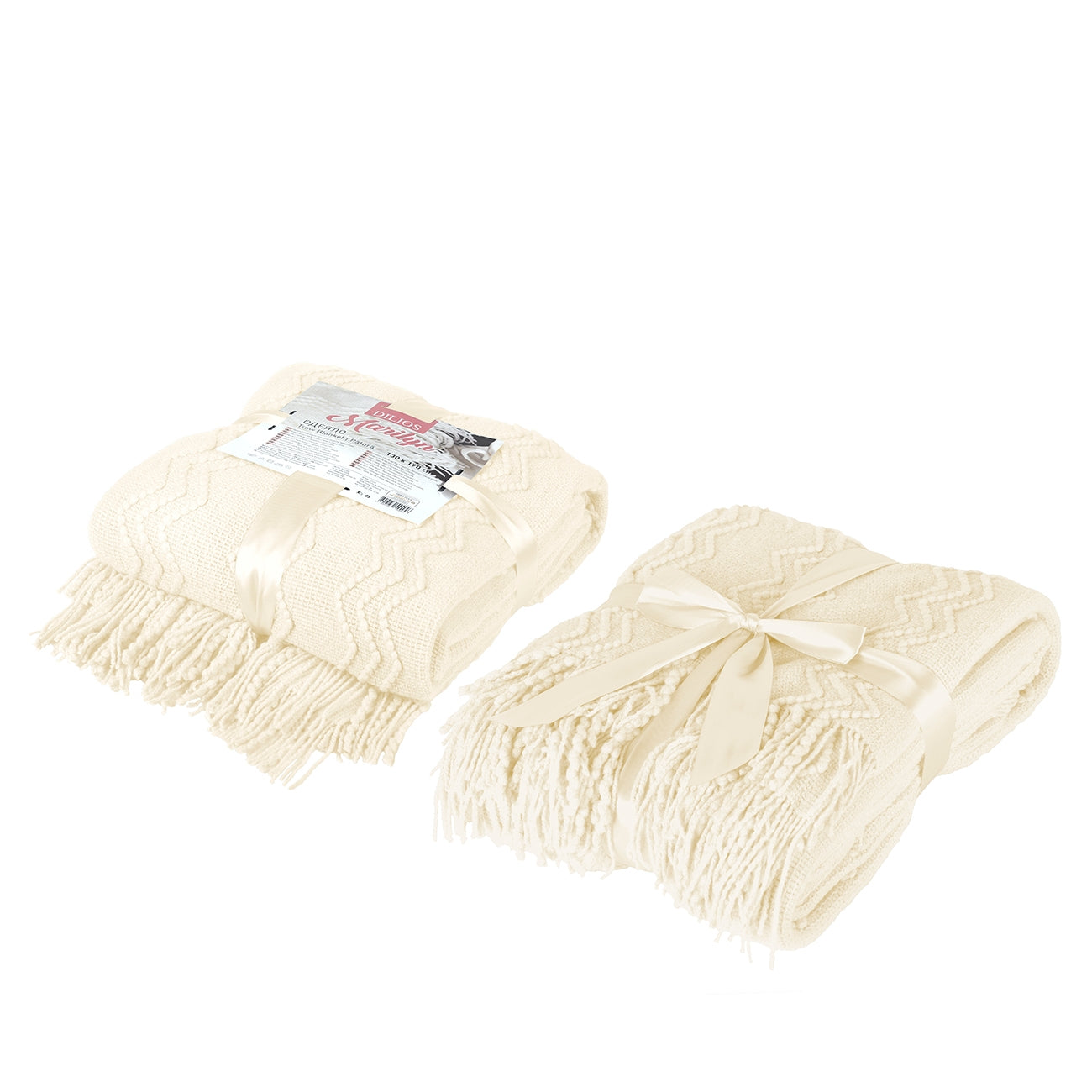 MARILYN ECRU Knitted Blanket 100% Acrylic 130/170 cm