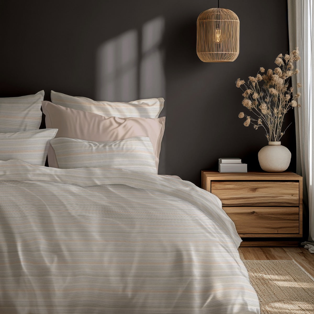 Lenjerie de pat fara cearsaf de pat NORMA 100% bumbac ranforce 2 piese