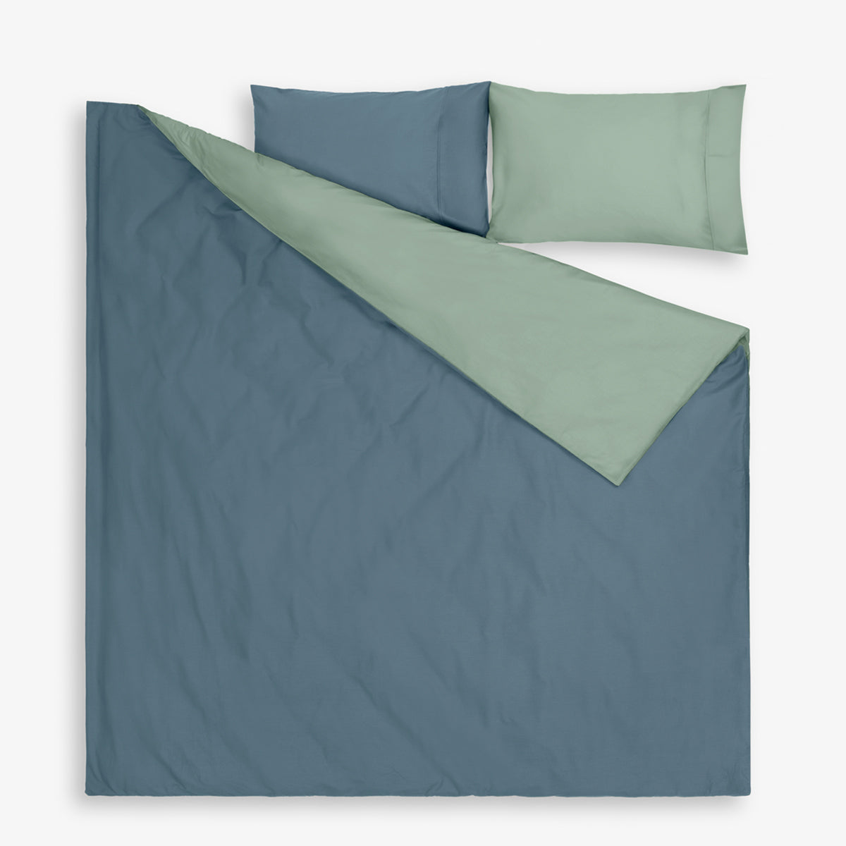 Lenjerie de pat NUANCES ALBASTRU/VERDE 100% bumbac ranforce 3 piese