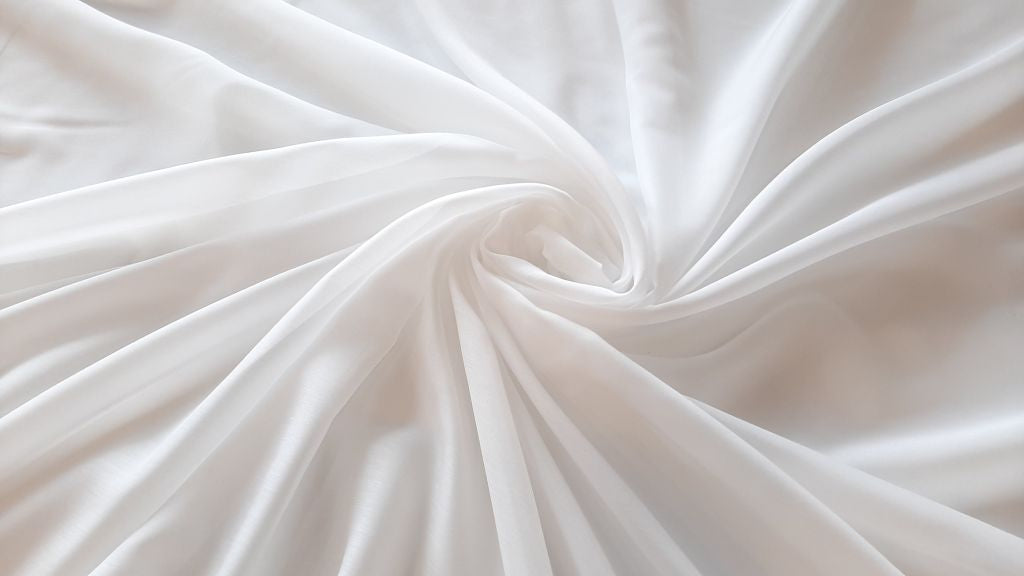 Perdea 26890/02, albă, simplă, mătase și PES