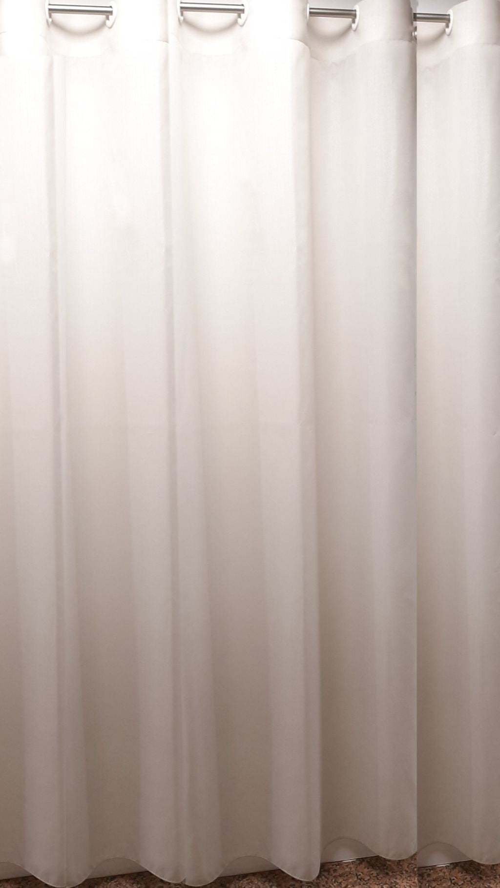 Perdea 43720/5, in, grej, sidefată, cu patină