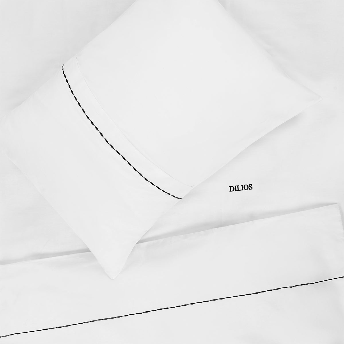 Lenjerie de pat din bumbac satinat PREMIUM ELEGANCE NEGRU 2 piese