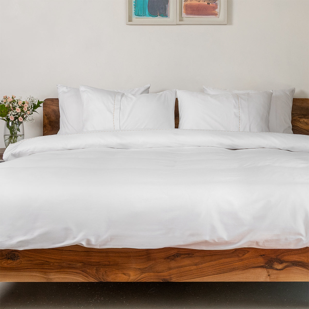 Lenjerie de pat din bumbac satinat PREMIUM ELEGANCE BEJ 2 piese