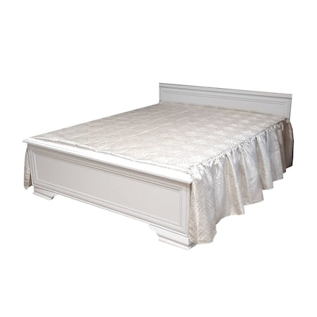 Cuvertură pat, Marazzi 06, crem și argintiu, model de lux cu volane elegante, 1.60 x 2.30 m