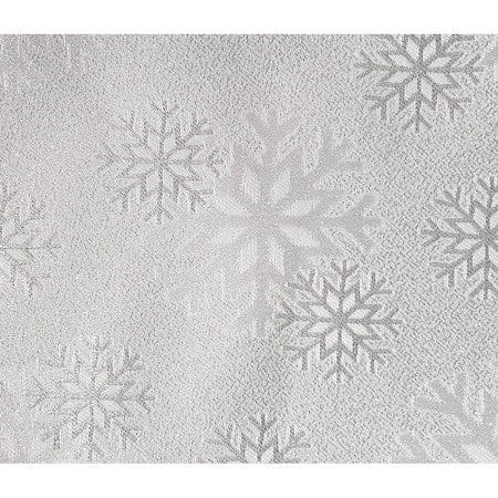 Față de masă Silver Snow, model festiv pentru masa de Crăciun și Anul Nou, bumbac, argintiu
