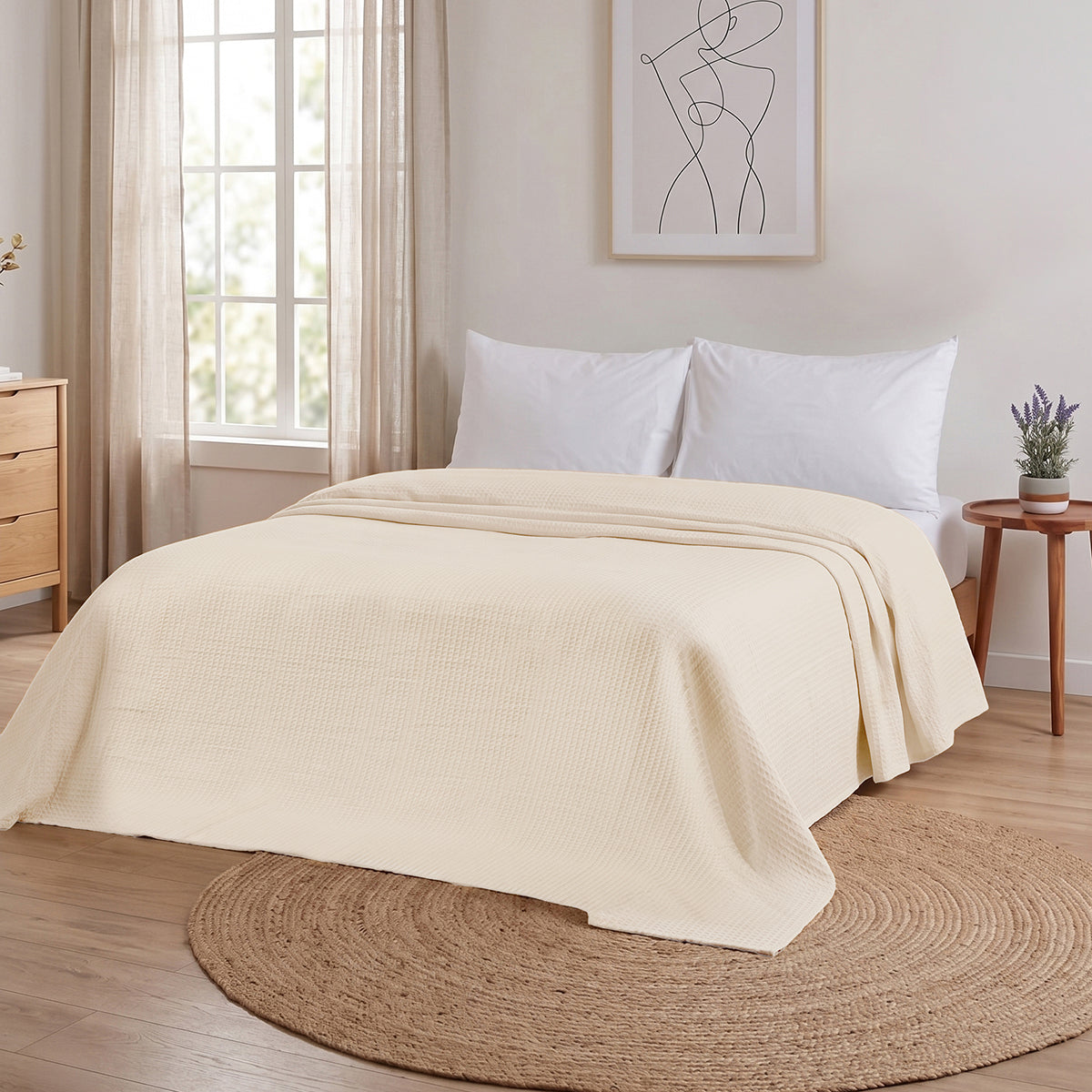 Cuvertura SIESTA NEW ECRU 100% Bumbac 220/230 cm