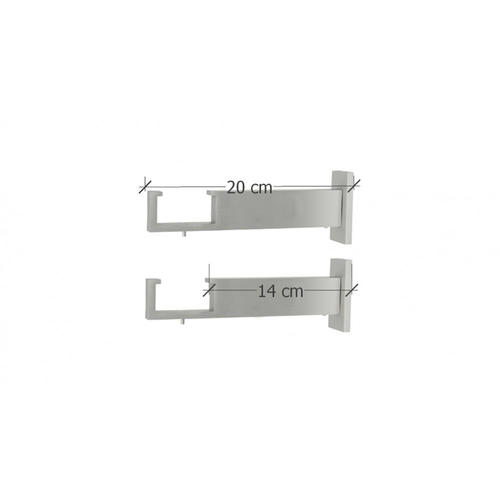 Set 2 console de perete pentru fixare sina PL, aluminiu, nichel satinat