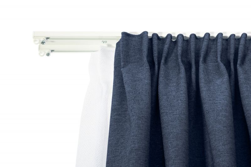 Șină dublă Projekt, din aluminiu, albă, accesorii incluse