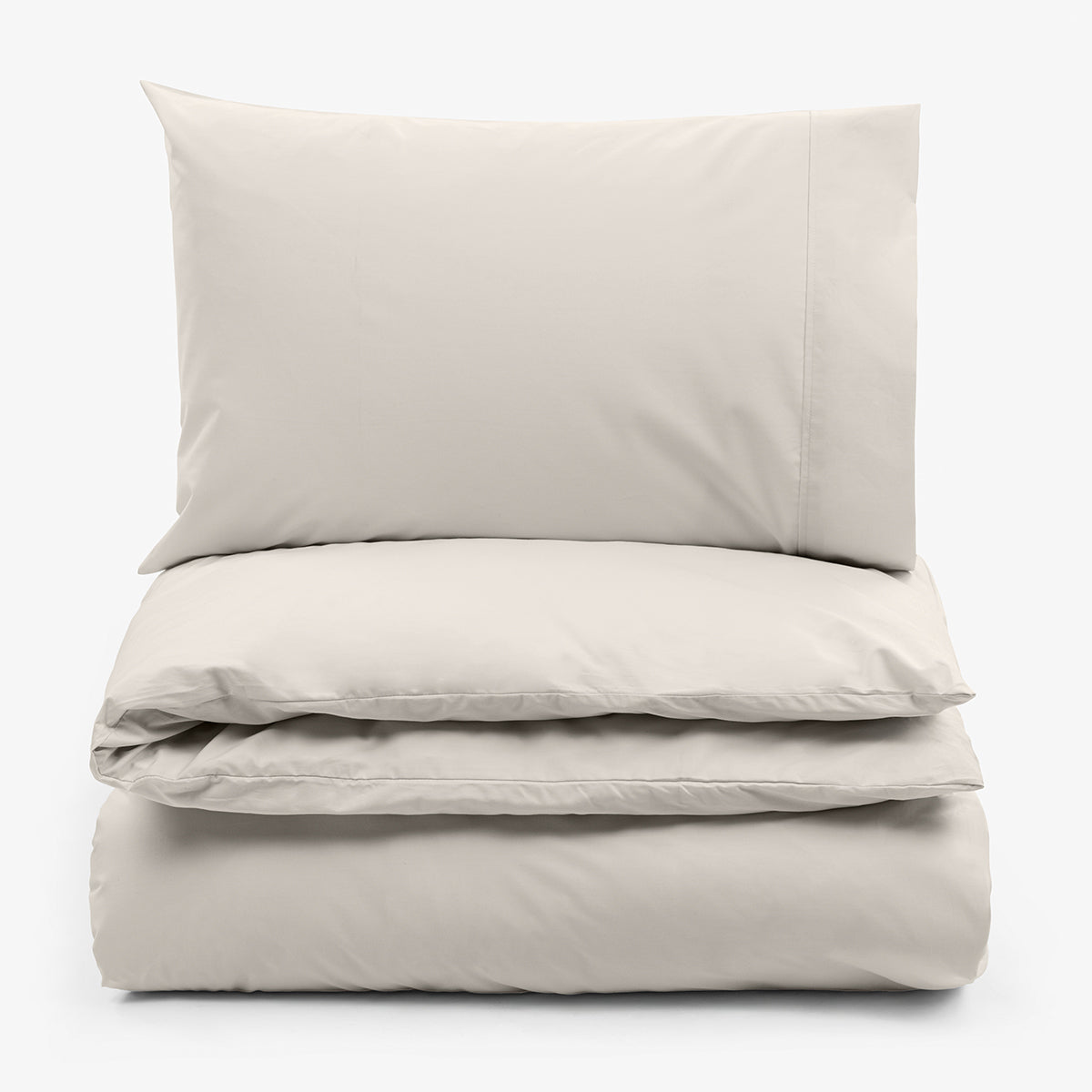 Lenjerie de pat fara cearsaf de pat GRI DESCHIS PERCALE 2 piese