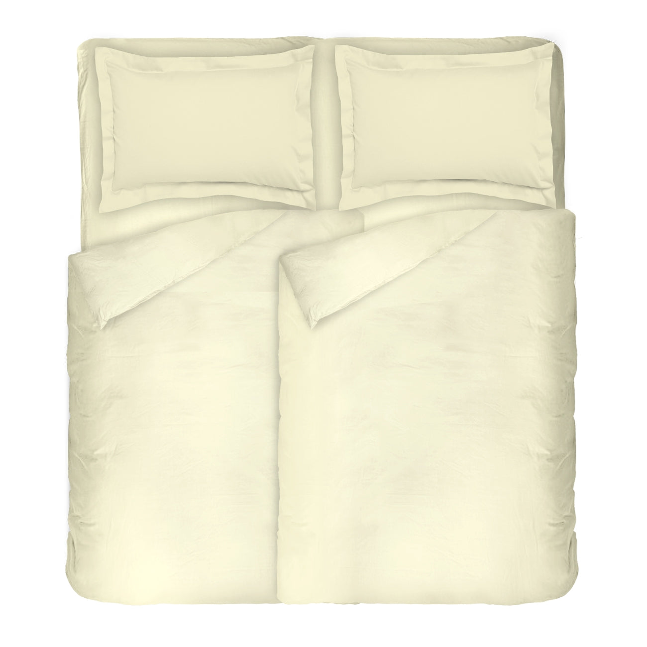 Lenjerie de pat de lux ECRU 100% bumbac satinat 5 piese