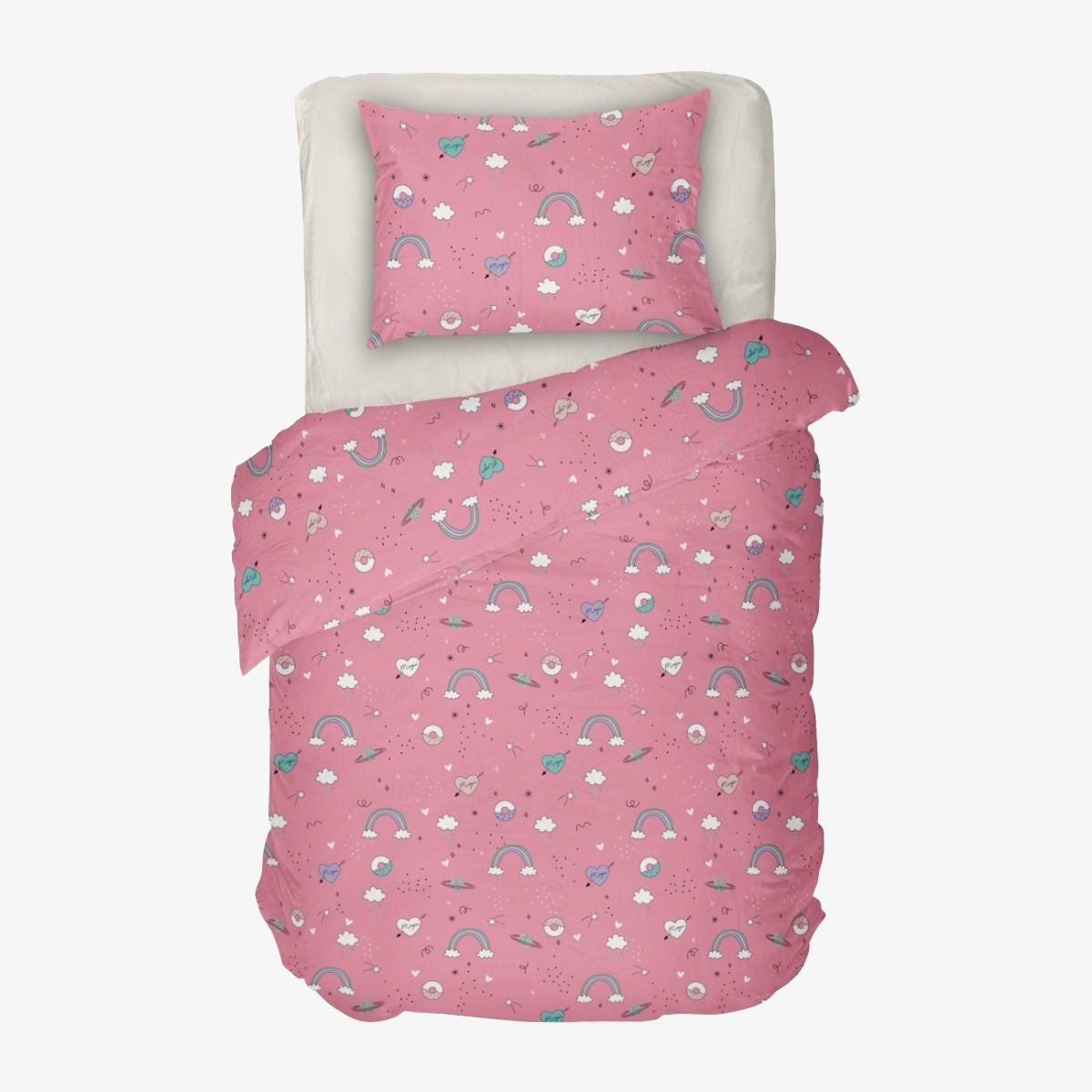 Lenjerie de pat pentru copii UNICORN 2 Bumbac Ranforce 100% 3 piese