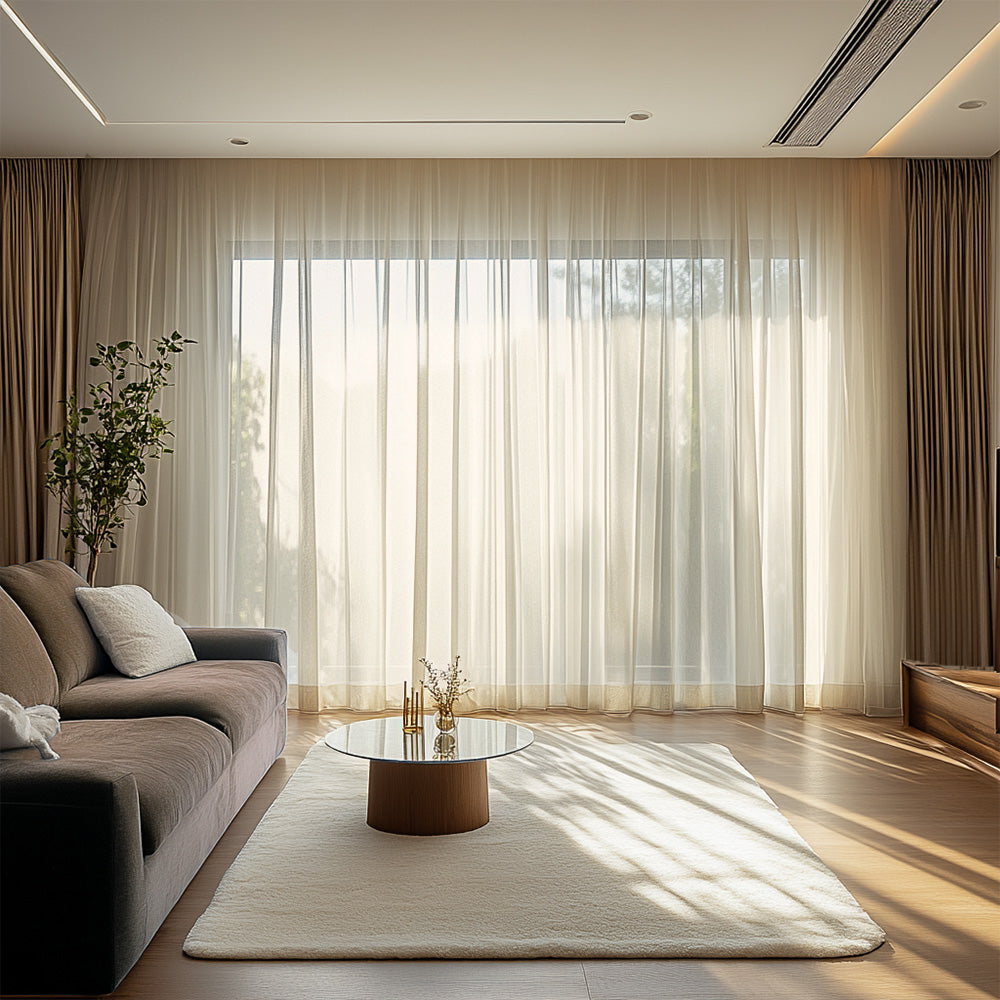 Perdea Voal 53, crem, mat, uni