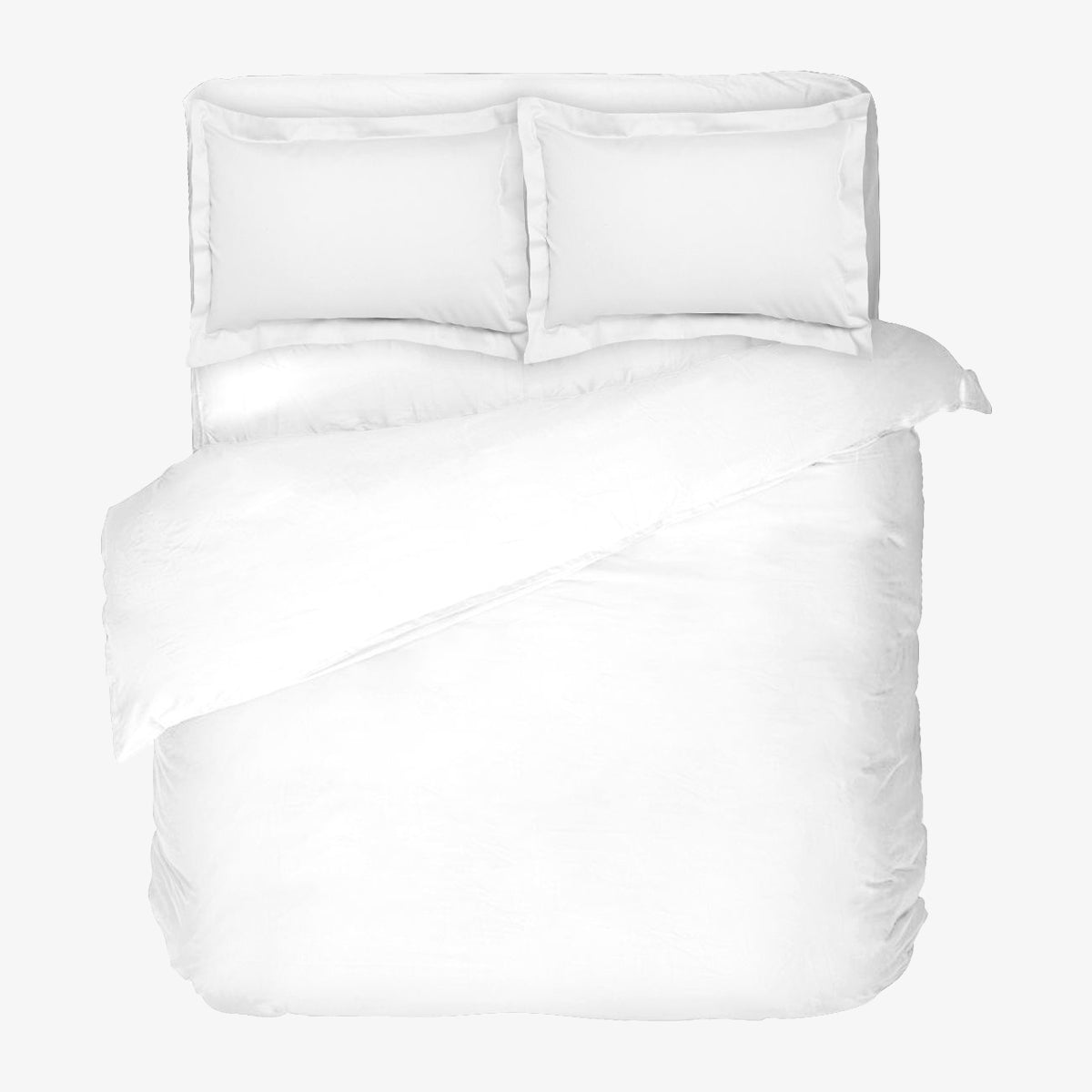 Lenjerie de pat de lux ALB 100% bumbac satinat 4 piese