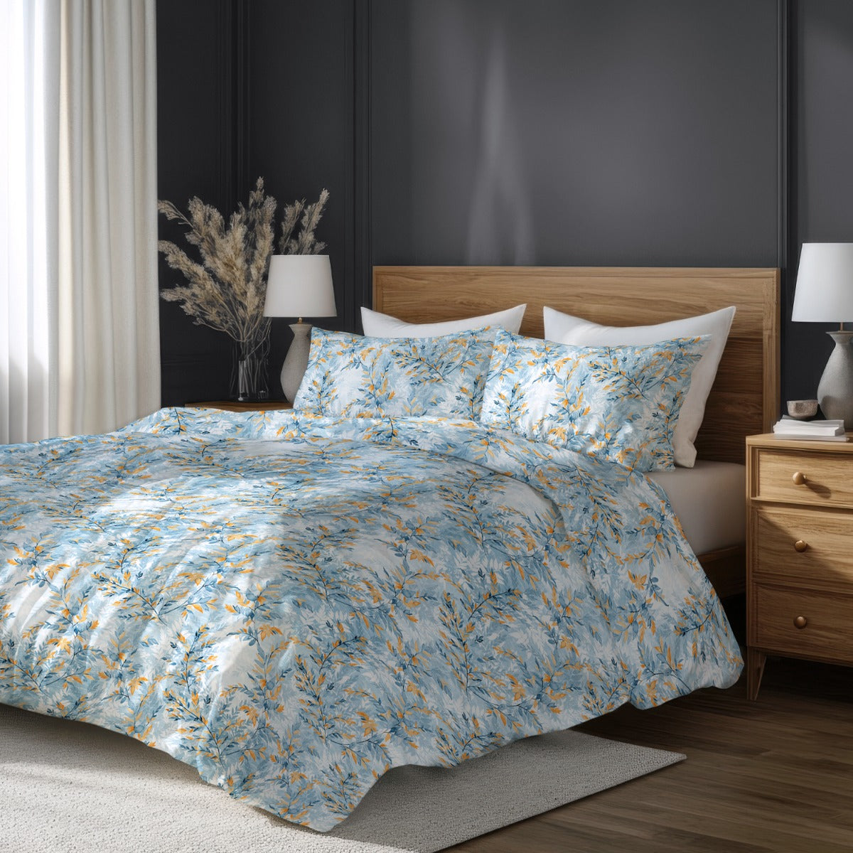 Lenjerie de pat fara cearsaf de pat YVES 100% bumbac ranforce 3 piese