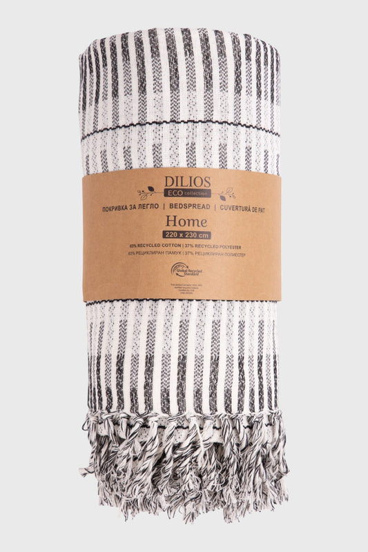 Cuvertura HOME negru si ecru 220/230 cm