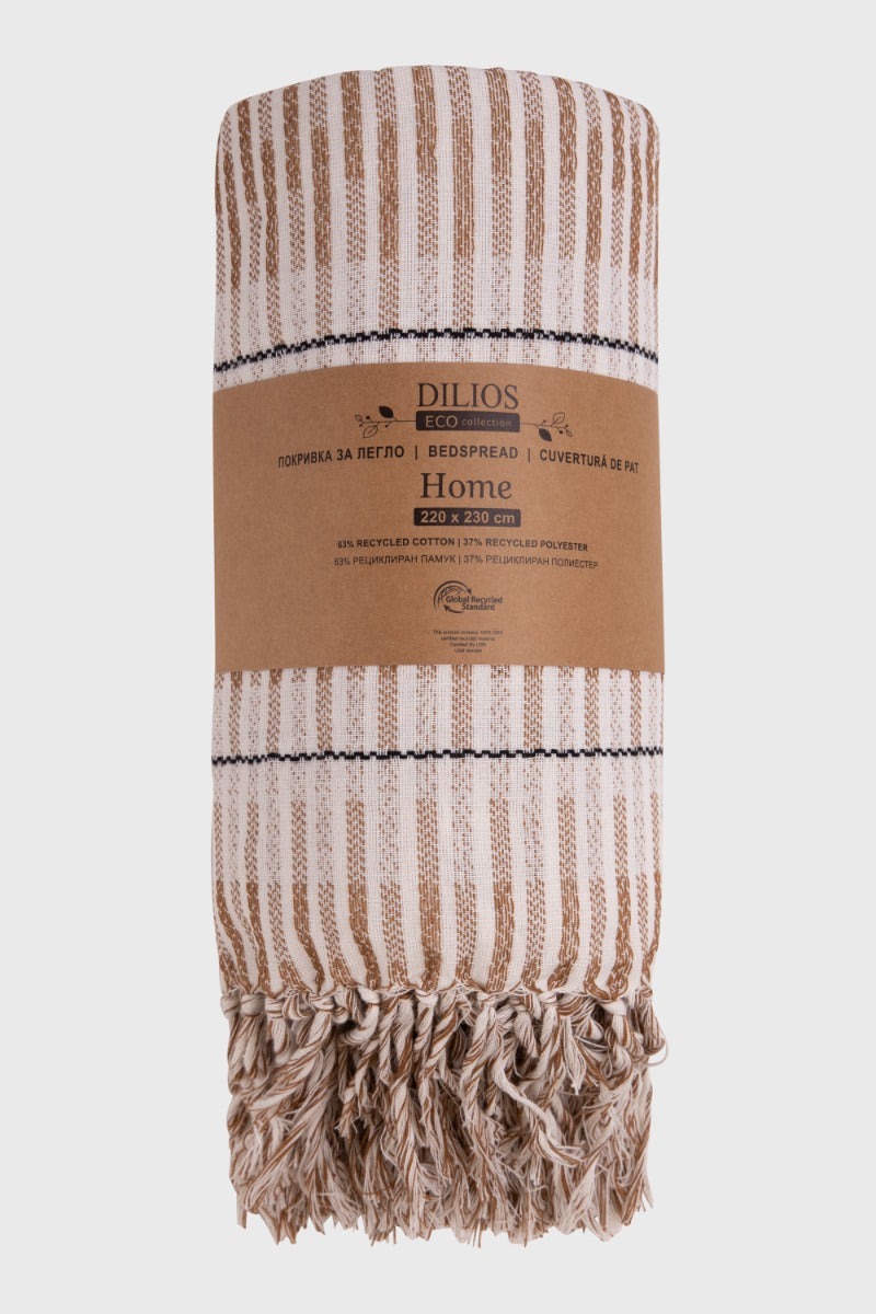 Cuvertura HOME maro si ecru 220/230 cm