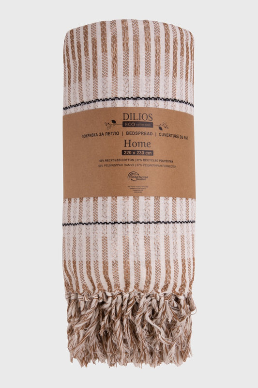 Cuvertura HOME maro si ecru 220/230 cm