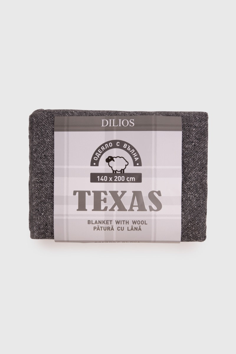 Patura cu lana TEXAS GRI 140/200 cm