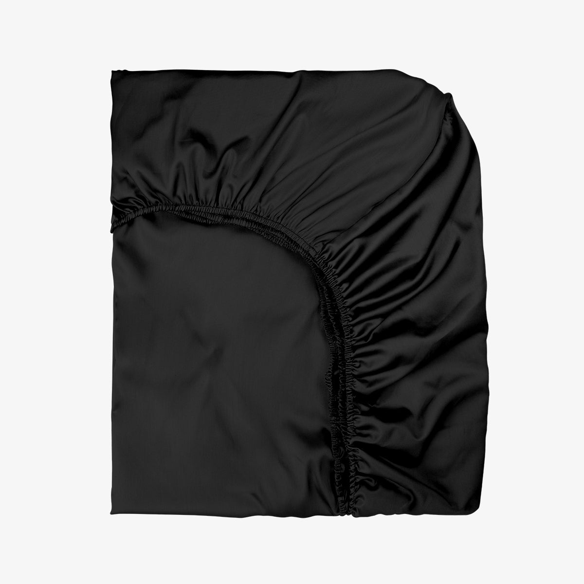 Cearsaf de pat cu elastic SATEEN NEGRU 140/200/25 cm 100% bumbac satinat
