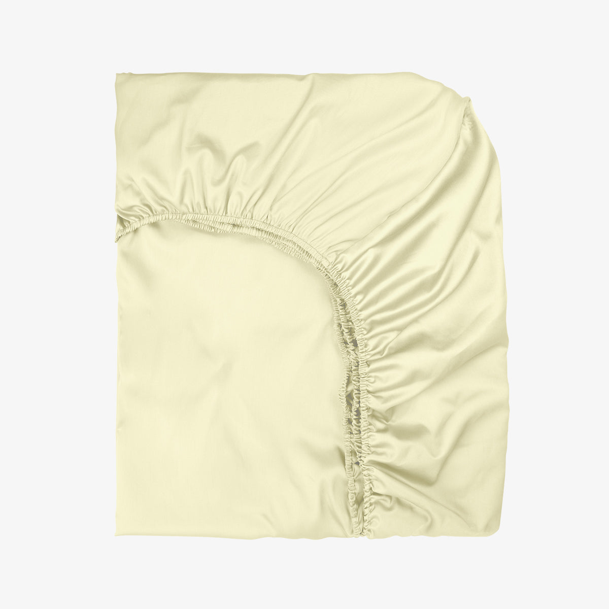 Cearsaf de pat cu elastic SATEEN ECRU 180/200/25 cm 100% bumbac satinat