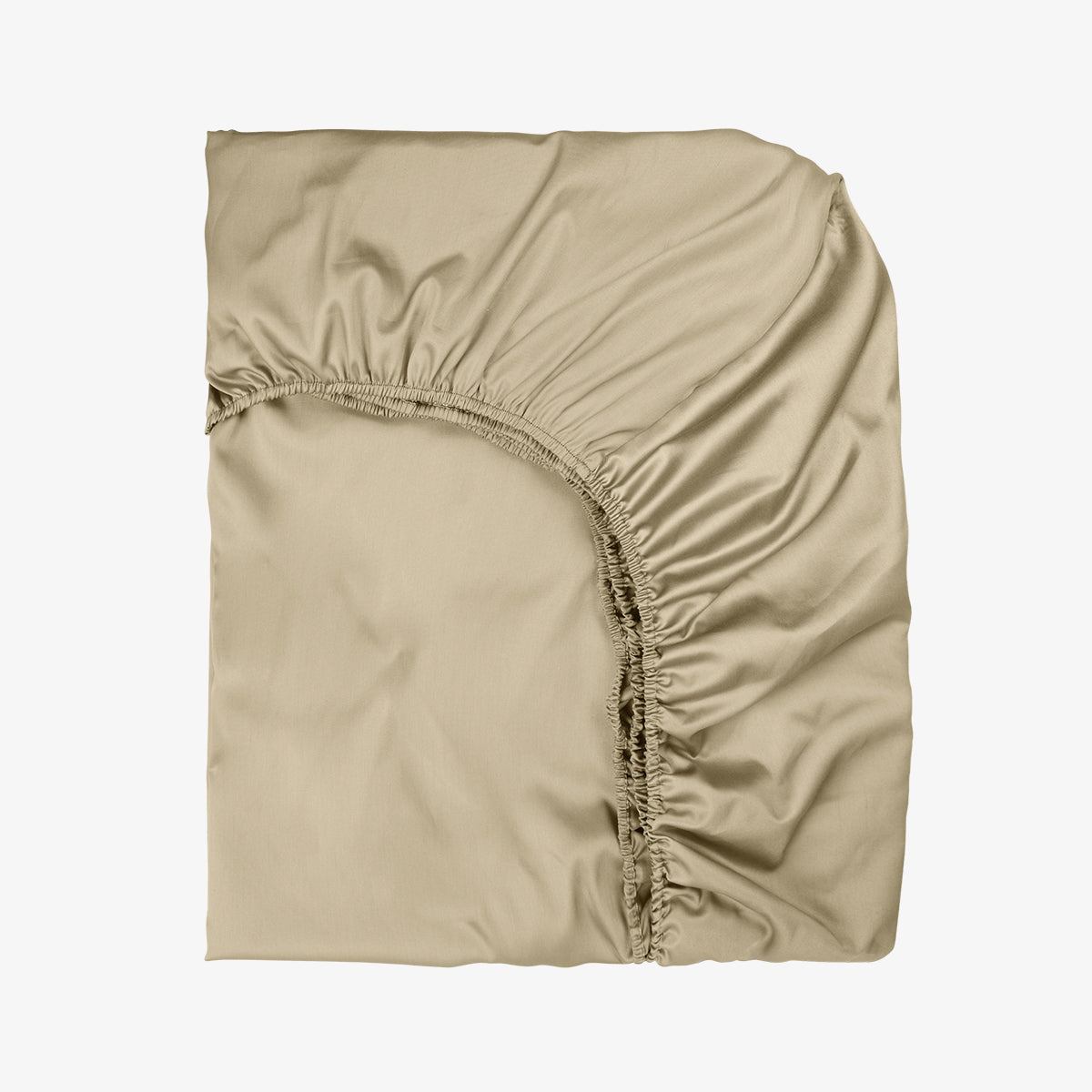 Cearsaf de pat cu elastic SATEEN TAUPE 160/200/25 cm 100% bumbac satinat