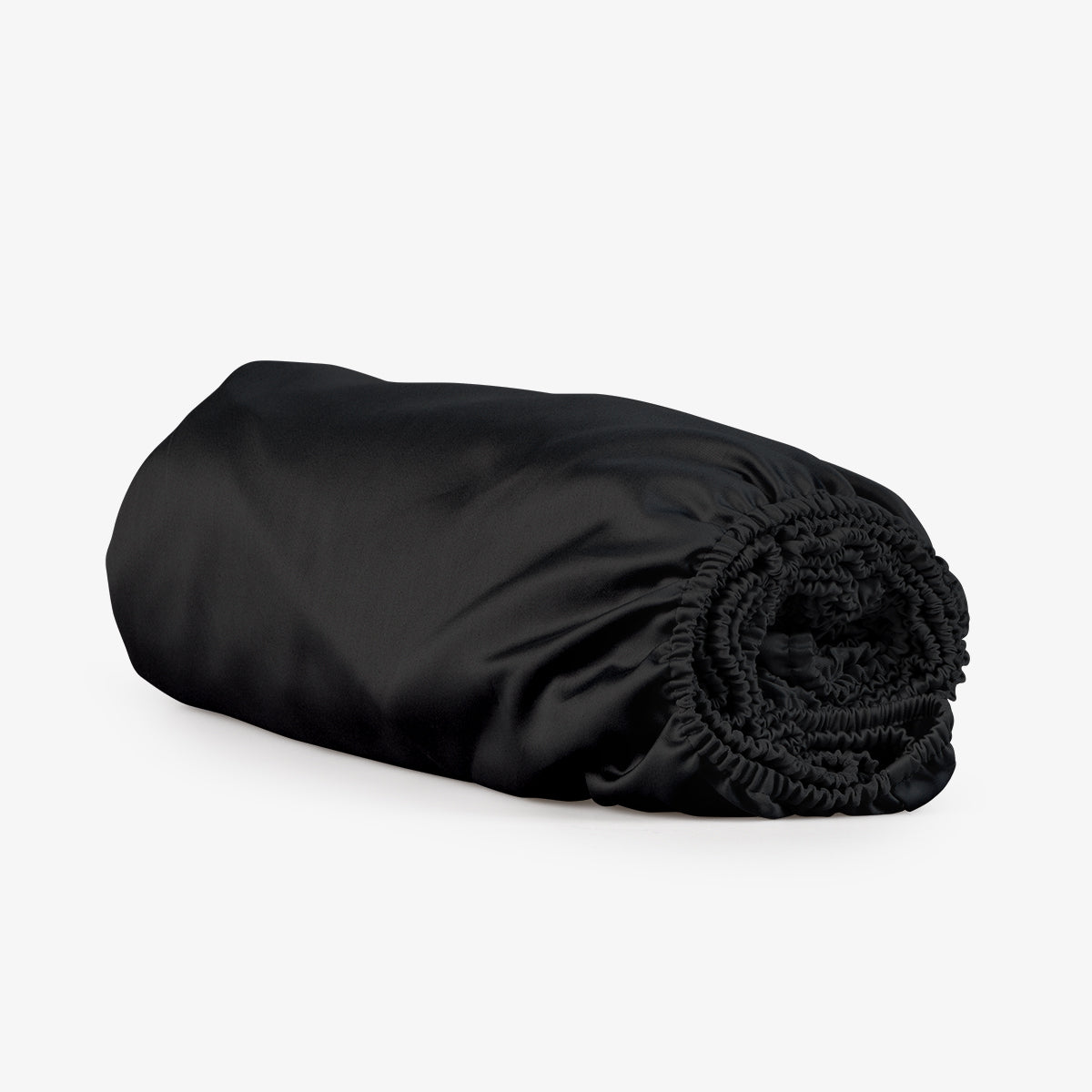 Bed sheet with elastic SATEEN BLACK 100/200/25 cm 100% satin cotton