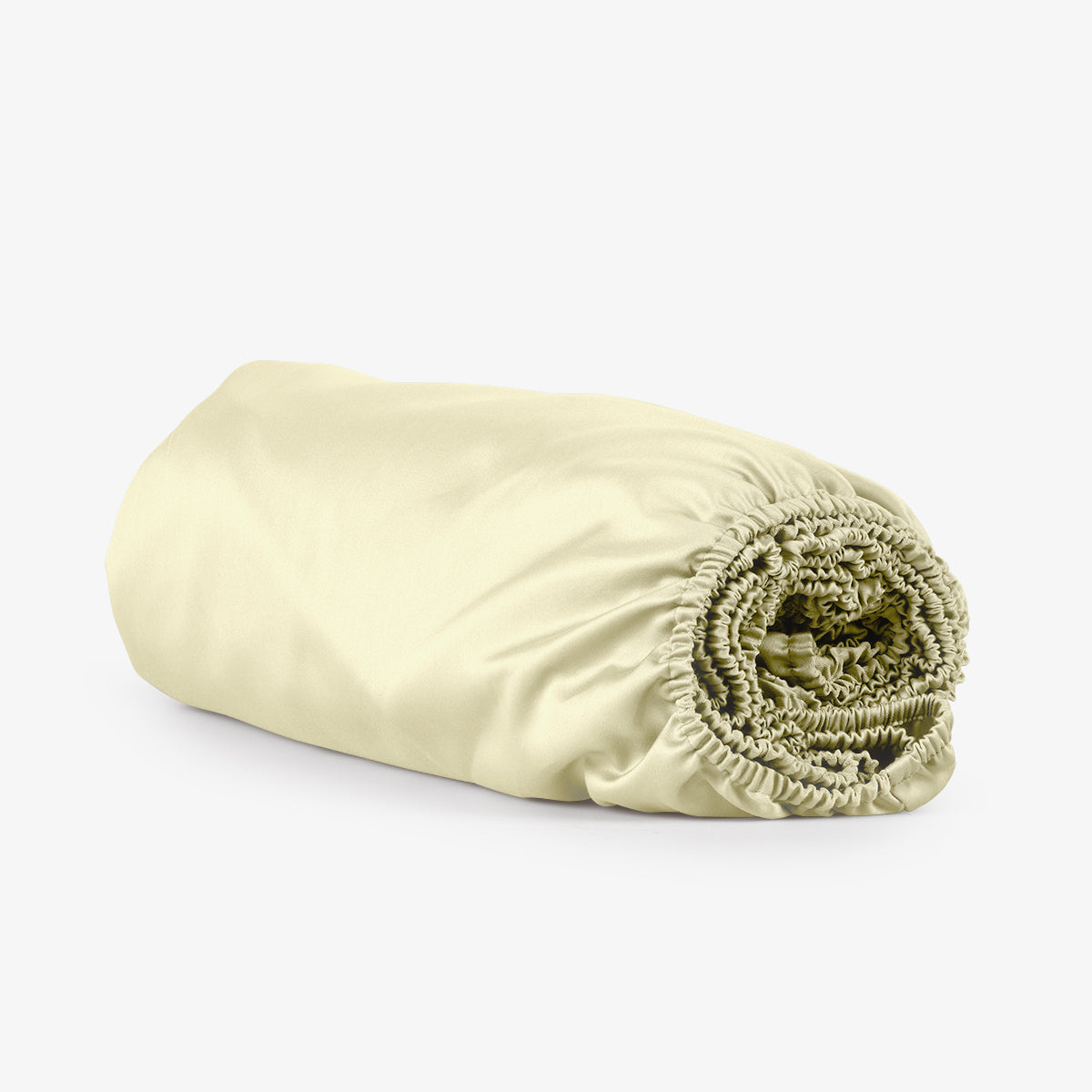 Cearsaf de pat cu elastic SATEEN ECRU 100/200/25 cm 100% bumbac satinat