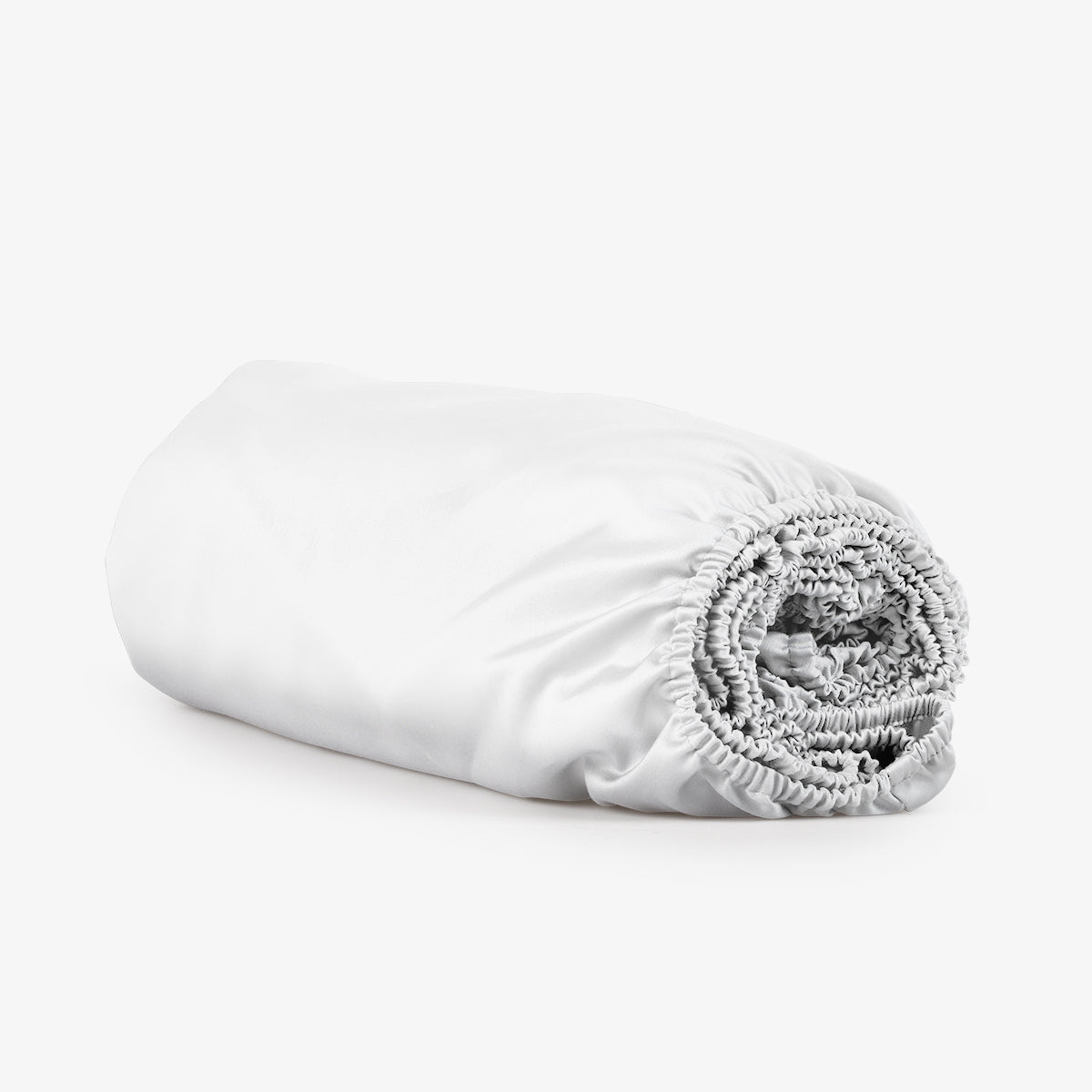 Cearsaf de pat cu elastic SATEEN ALB 200/200/25 cm 100% bumbac satinat