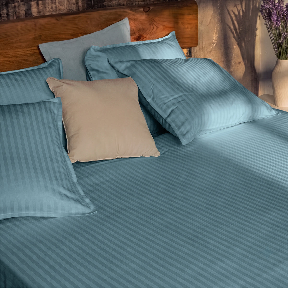 Striped bed sheet SEVILLA LUX BLUE 240/260 cm