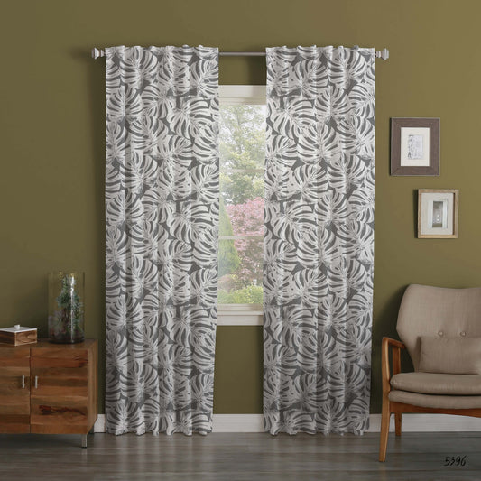 2-PIECE CURTAIN SET, elegant with tropical pattern – with regency for gallery