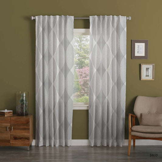 CURTAIN SET 2 PCS, elegant with geometric pattern – with regency for gallery