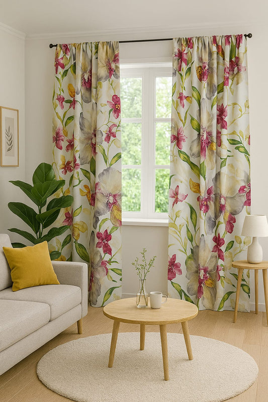 Draperie DG 800/01 dimout, cu model floral