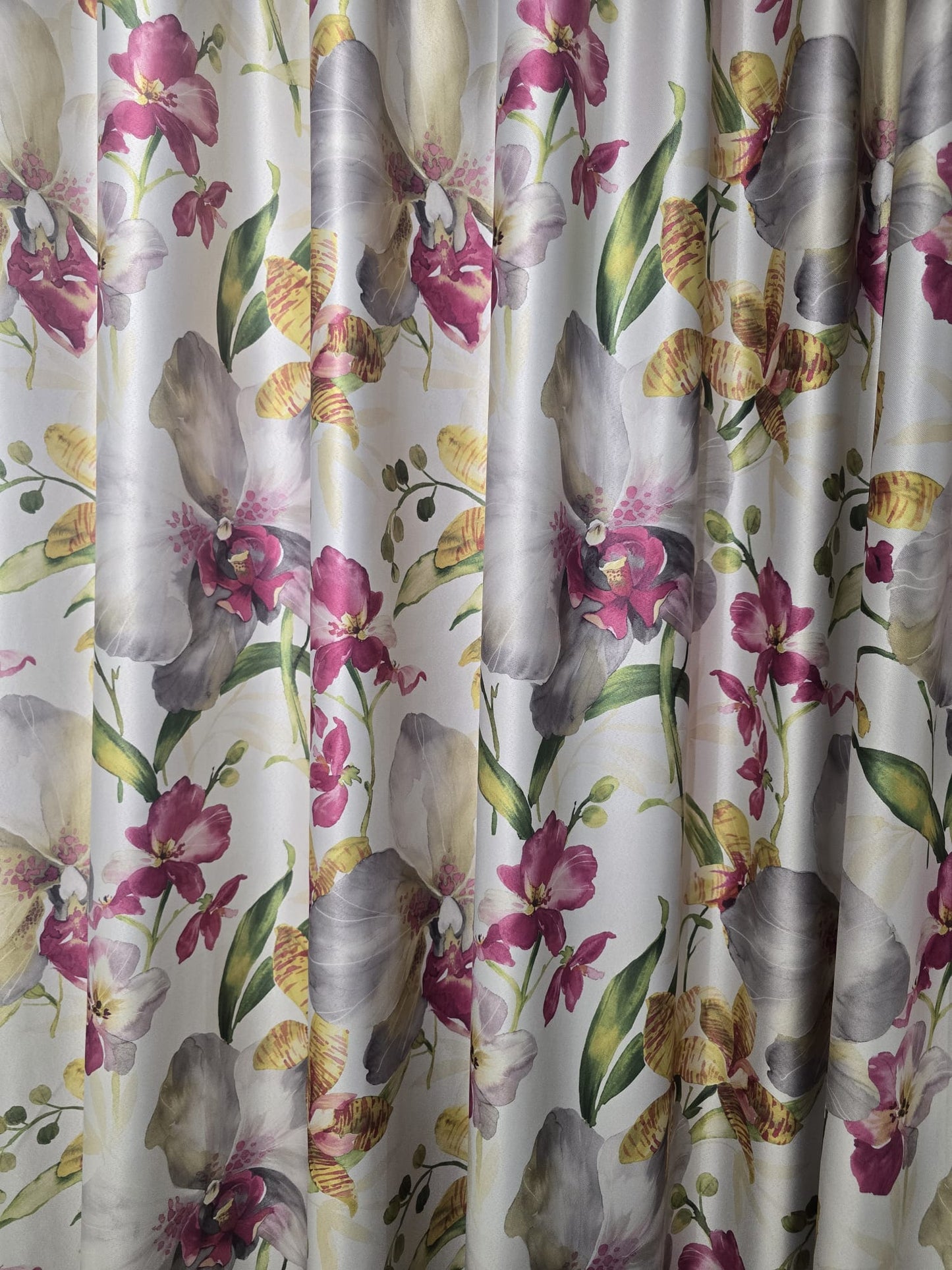 Set 2 draperii Dimout cu model floral, culori deschise